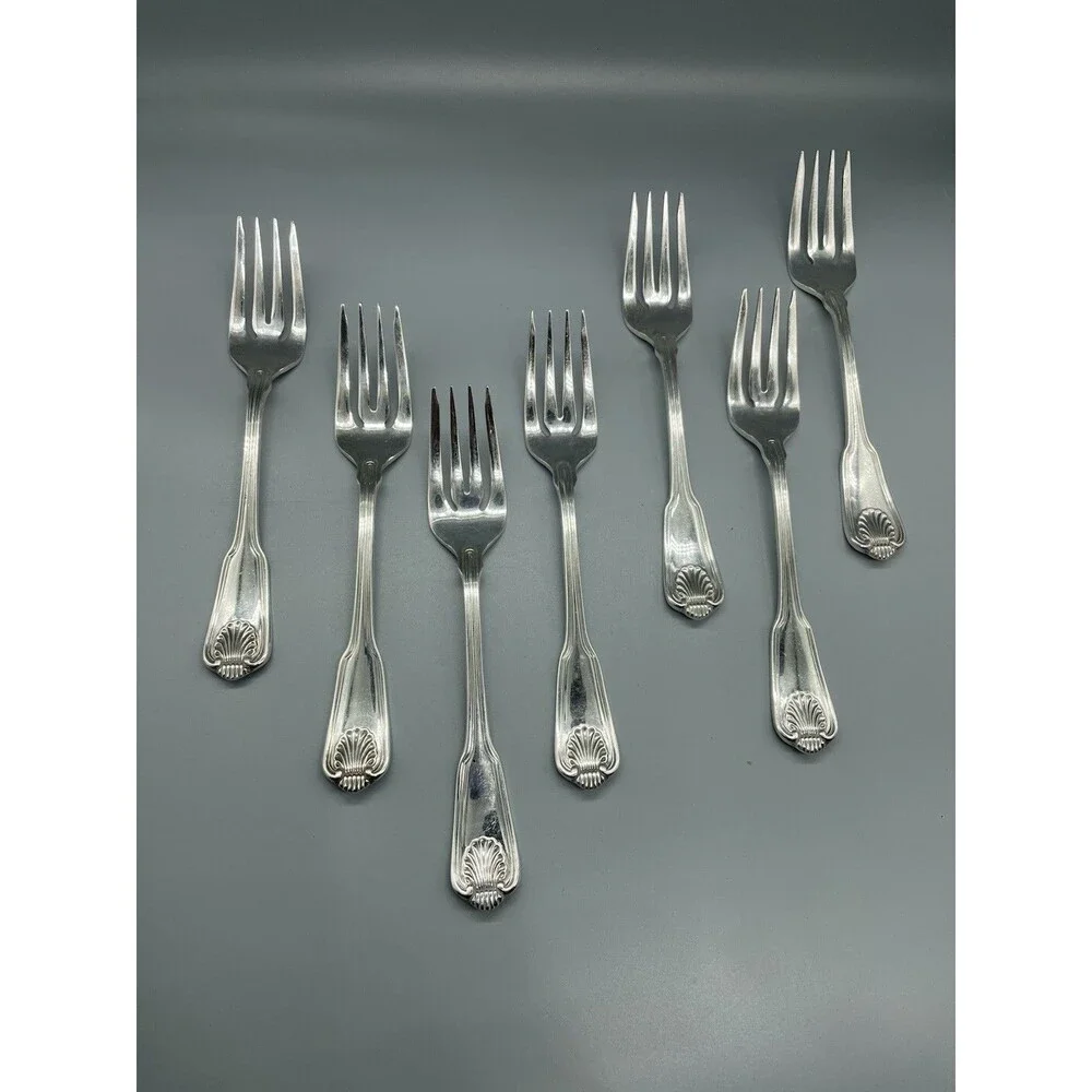 Towle Boston Shell‎ Silverplate Lot of 7 Salad Forks